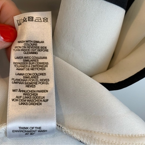 ASOS sz 2 Design Black White Ruffle Grid Check Waterfall Bodycon Midi Dress - Picture 10 of 10